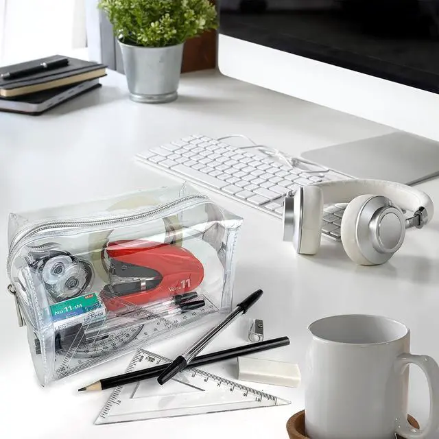 Alt view image 2 of 7 - Large Clear Pencil Case, See Through, with Zipper