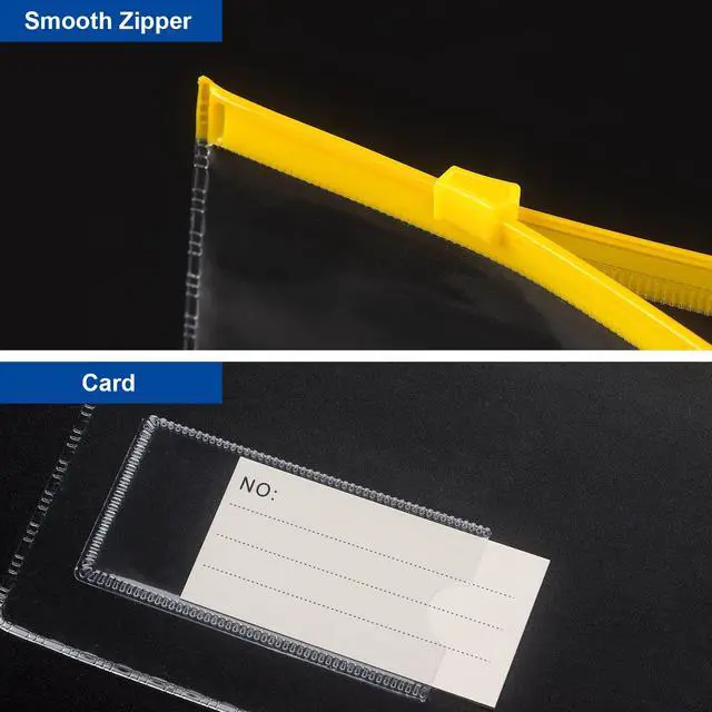 Alt view image 4 of 7 - 10 Pack Zipper Plastic Envelopes, Small Pencil Pounch, 9 x 4.7 Inch | Plastic Envelopes A6 Size for Pencil Case Bulk, Bill Bag