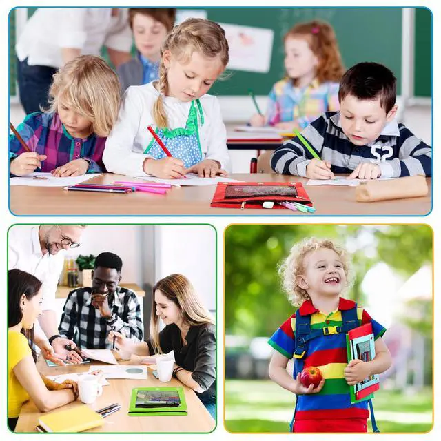 Alt view image 4 of 6 - 3 Pack Pencil Pouch for 3 Ring Binder with Zipper, Red Green Blue | Pencil Pouches Pencil Bags for Classroom bulk Pencil Box Pencil Case for Storing School Students Teacher Supplies