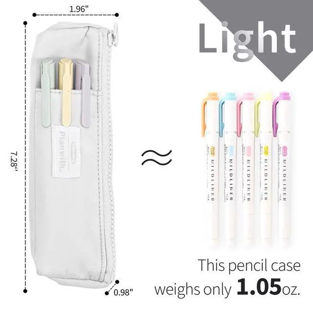 Alt view image 3 of 7 - Slim Pen & Pencil Bag with Adjustable Elastic Band, Zipper Pouch for Makeup, Journal & More