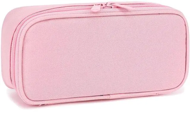 Main image of Large Capacity Pencil Case for Kids, Boys & Girls Zippered Multi-Functional Pen Pouch, Soft & Portable Pencil Bag for School, Teens, Students, Pink