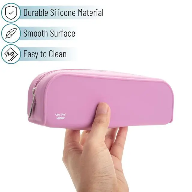 Alt view image 3 of 7 - Silicone Pencil Case, Aesthetic Pencil Bag for Women, Makeup Pouch | Multifunctional Pouch for Stationery, Cosmetics and Electrical Goods Storage