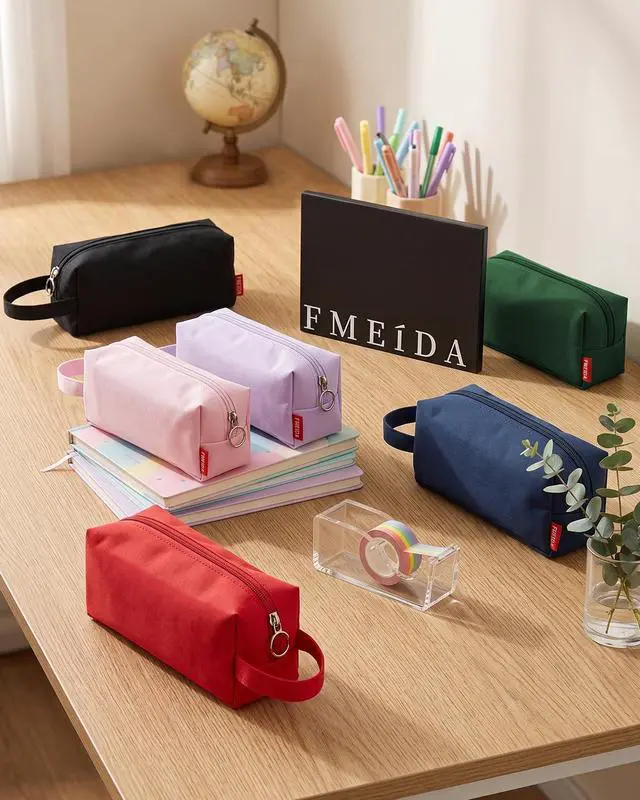 Alt view image 2 of 7 - Pencil Case Pouch Back to School Supplies Gift for Girls Purple | Eco-Friendly Fabric, Water-Resistant, Inner pocket, Carry handle, Stationery Supplies, for School & Office
