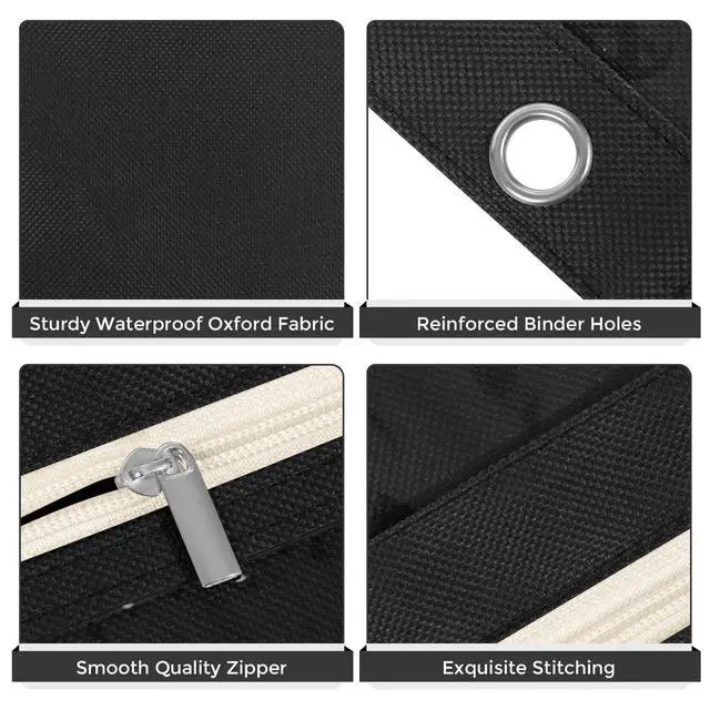 Alt view image 7 of 7 - Large Pencil Pouch for 3 Ring Binder, 3 Pockets and Clear Window | 11x 9", 3 Compartment Zipper Pencil Case, Large Capacity Organizer for School Supplies, Students, Kids & Teachers