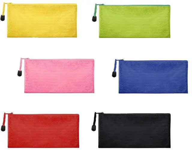 Main image of Sailing-go 6 Pieces 6 Colors Zipper Waterproof Bag Pencil Pouch | Cosmetic Makeup, Bills, Office Supplies, Travel Accessories and Daily Household Supplies