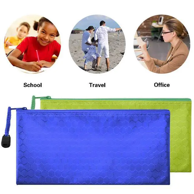 Alt view image 7 of 7 - Sailing-go 6 Pieces 6 Colors Zipper Waterproof Bag Pencil Pouch | Cosmetic Makeup, Bills, Office Supplies, Travel Accessories and Daily Household Supplies