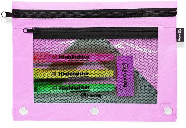 Main image of Purple Pencil Pouch For 3 Ring Binder, Zippered Binder Pencil Pouches, 3 Ring Pencil Pouch for Binder, Pencil Case for Binder, Large Pencil Bags for School, Home, and Office