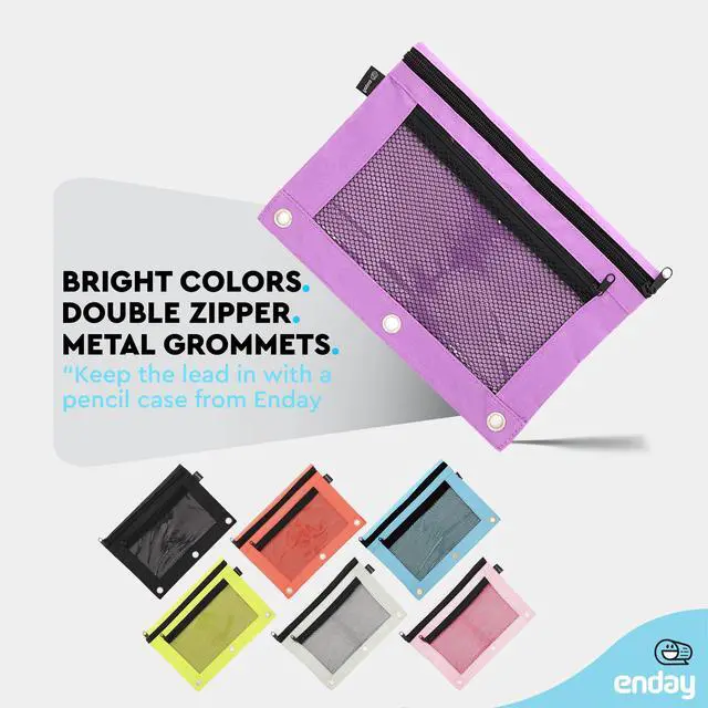 Alt view image 4 of 7 - Purple Pencil Pouch For 3 Ring Binder, Zippered Binder Pencil Pouches, 3 Ring Pencil Pouch for Binder, Pencil Case for Binder, Large Pencil Bags for School, Home, and Office