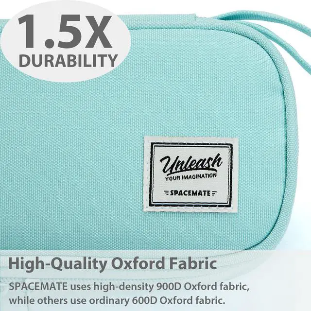 Alt view image 2 of 5 - Large Pencil Case Pouch, Zipper Pencil Box for Kids, Girls & Boys | 1800mL Big Capacity, School Supplies Bag, Pen Organizer, Cute Preppy Aesthetic, Back to College Stationery, Eggshell Blue