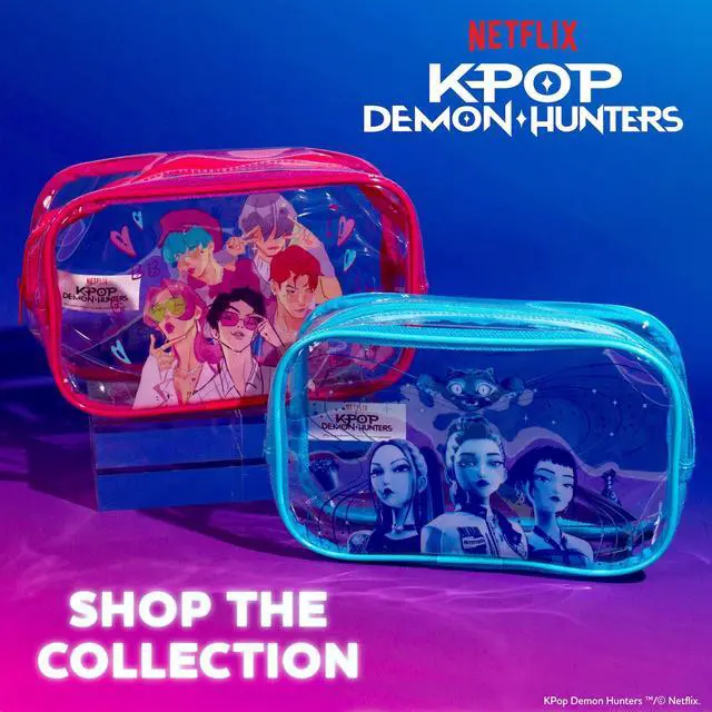 Alt view image 6 of 7 - Kpop Demon Hunters Pencil Pouch Huntr/x Edition, Durable PVC Pouch with Zipper, Spacious & Travel-Friendly, Official K Pop Demon Hunters Merch for K-Pop Fans, Students, Teen
