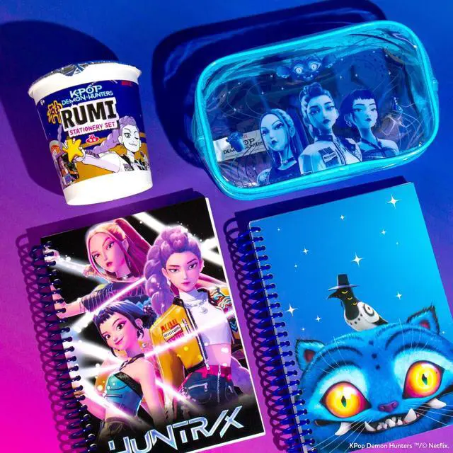 Alt view image 7 of 7 - Kpop Demon Hunters Pencil Pouch Huntr/x Edition, Durable PVC Pouch with Zipper, Spacious & Travel-Friendly, Official K Pop Demon Hunters Merch for K-Pop Fans, Students, Teen