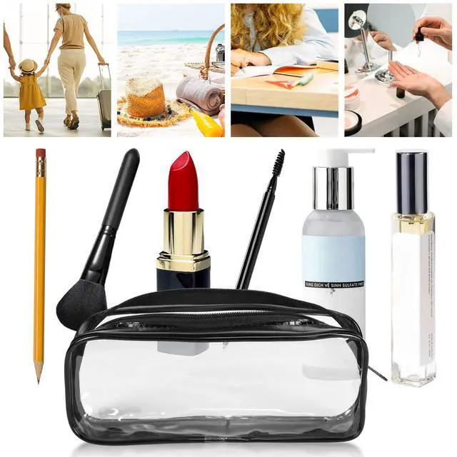 Alt view image 7 of 7 - 5 Pack Clear PVC Zipper Pencil Pouches, 8x1.4x3.4in | Clear Pvc Zipper Pouches, 8X1.4X3.4In Transparent Pencil Case For Markers Makeup Brushes Travel Purse
