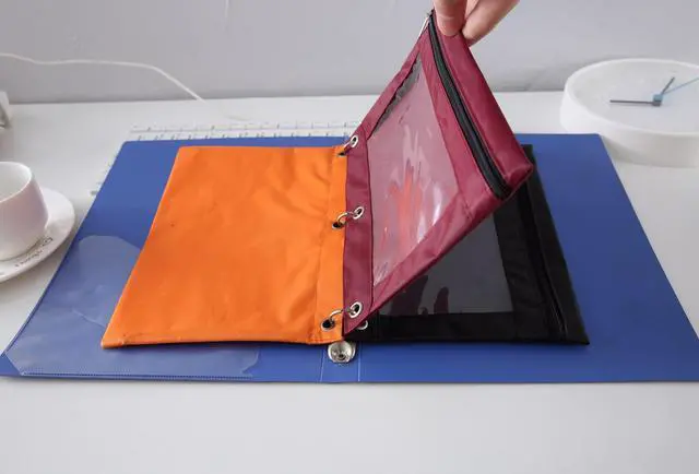 Alt view image 5 of 6 - Pencil Pouch for 3 Ring Binder, Large Pencil Case with Clear Window, Metal Zipper Binder Pencil Pouches Fit Standard Binders, Durable Organizer for Office School Supplies Black 5 Pack