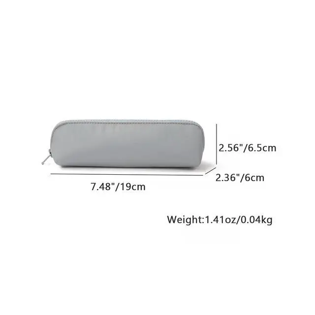 Alt view image 2 of 7 - Pencil Case Small Pencil Pouch Slim (Light Gray, Oxford)