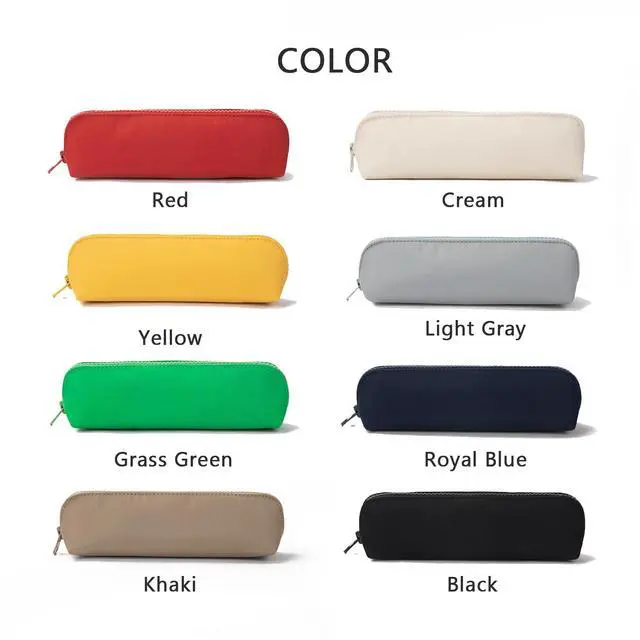 Alt view image 3 of 7 - Pencil Case Small Pencil Pouch Slim (Light Gray, Oxford)