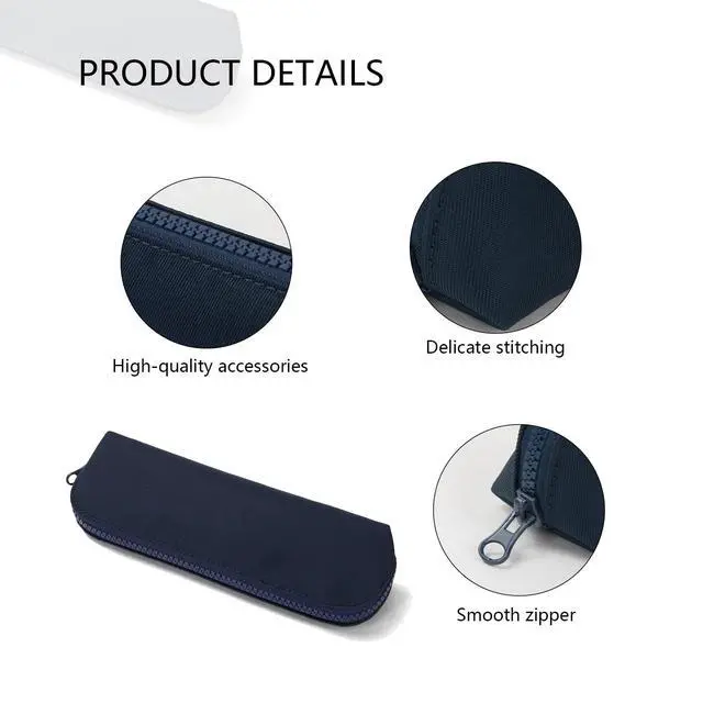 Alt view image 4 of 7 - Pencil Case Small Pencil Pouch Slim (Light Gray, Oxford)