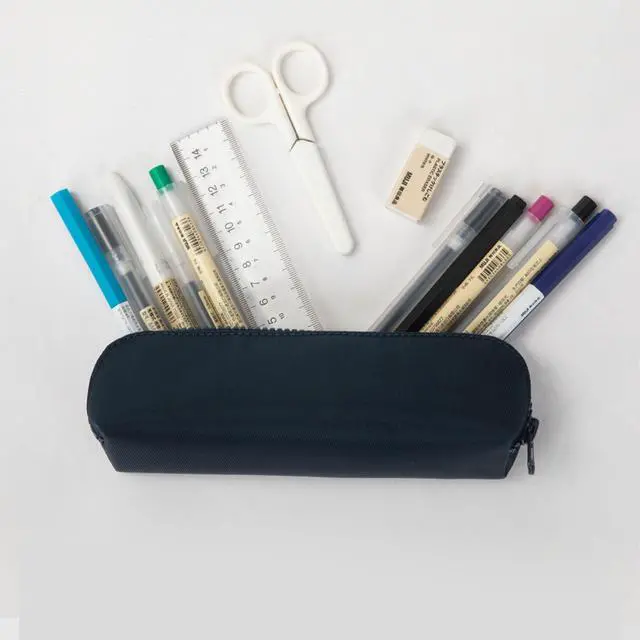 Alt view image 7 of 7 - Pencil Case Small Pencil Pouch Slim (Light Gray, Oxford)