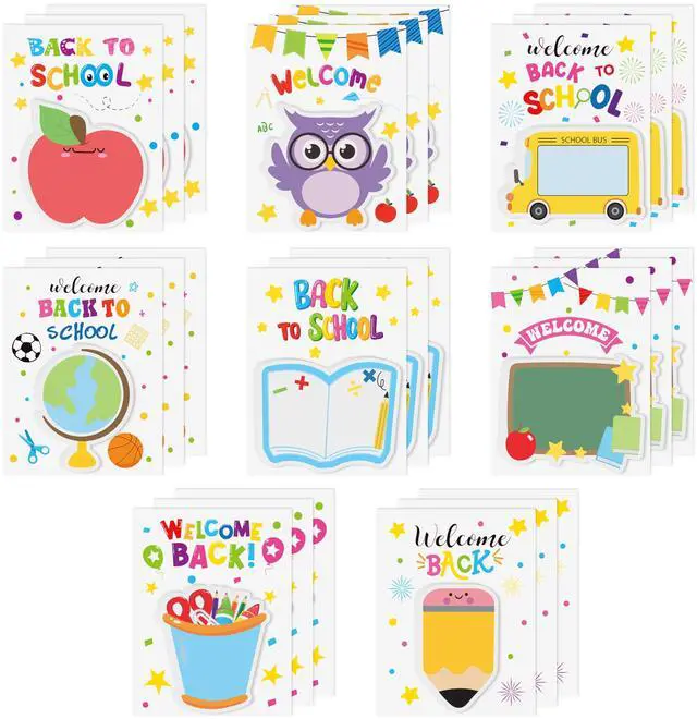 Main image of 24 Pack Back to School Sticky Notes Pads Self-Adhesive Memo Pads | 720 Sheets Pencil Book Blackboard Shaped Sticky Note Pads, Funny Cartoon Page Marker, Classroom Rewards Office Home Supplies