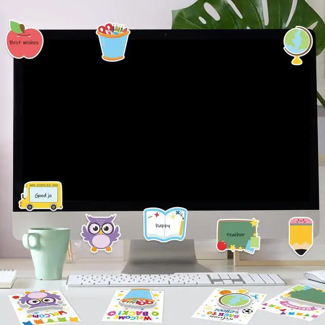 Alt view image 4 of 7 - 24 Pack Back to School Sticky Notes Pads Self-Adhesive Memo Pads | 720 Sheets Pencil Book Blackboard Shaped Sticky Note Pads, Funny Cartoon Page Marker, Classroom Rewards Office Home Supplies