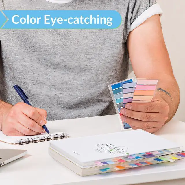 Alt view image 6 of 7 - Sticky Tabs 1200 Pcs, Pastel, Transparent Adhesive PET, 60 Colors | Book Tabs, Annotation Labels, PET Page Tabs, Small Markers for Notebooks, for School, College, Office Use