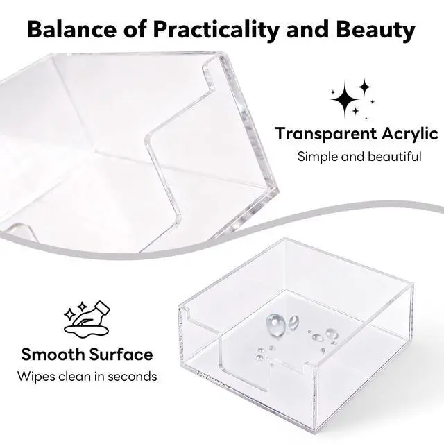 Alt view image 4 of 7 - Acrylic Sticky Note Holder for 3 x 3 Notes, Crystal Clear | 4 x 4 Inch Compact Desk Tray Organizer for Office, School, Classroom, Dorm & Home
