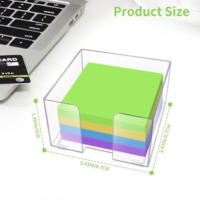Alt view image 2 of 7 - Acrylic Sticky Note Holder, Clear Acrylic Notepad Holder | for 3" x 3" Sticky Note Storage, with 200 Sheets Self-Stick Sticky Notes, for Office and Classroom Desk Organization