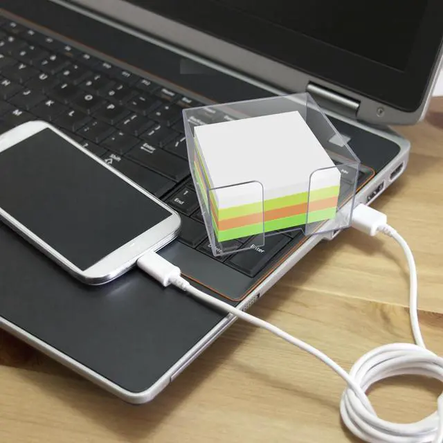 Alt view image 5 of 7 - Acrylic Sticky Note Holder, Clear Acrylic Notepad Holder | for 3" x 3" Sticky Note Storage, with 200 Sheets Self-Stick Sticky Notes, for Office and Classroom Desk Organization