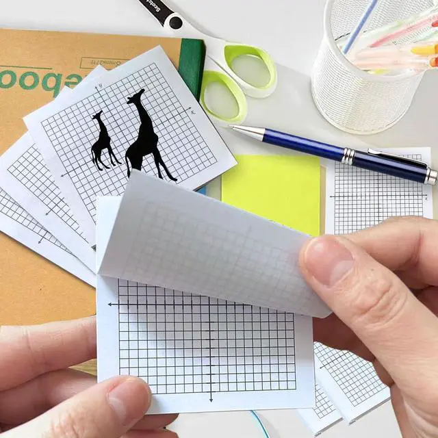 Alt view image 3 of 7 - 12 Pads Graph Paper Sticky Notes,300 Sheets | Lined Mini graphing Sticky Notes 3x3 inch, Super Adhesive Math Chart Paper 20×20 Grids