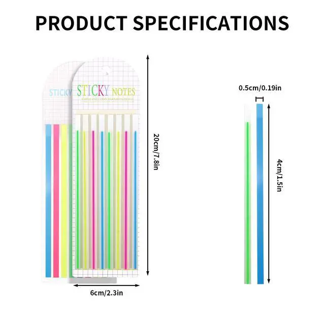 Alt view image 2 of 7 - 640 Pcs Highlighter Book Tape Long Highlighting Sticky Tabs for Annotating Books, Transparent Self-Adhesive Index Tabs, Writable & Repositionable Sticky Notes