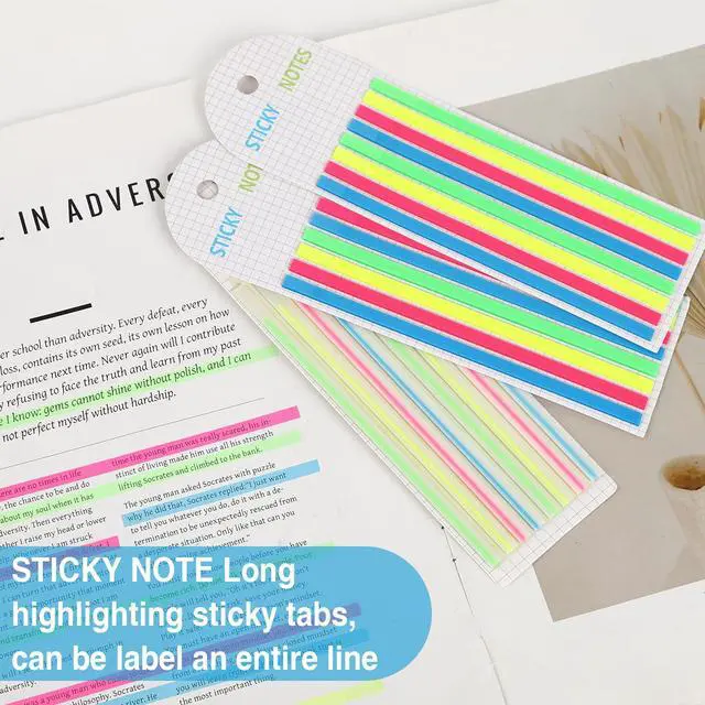 Alt view image 5 of 7 - 640 Pcs Highlighter Book Tape Long Highlighting Sticky Tabs for Annotating Books, Transparent Self-Adhesive Index Tabs, Writable & Repositionable Sticky Notes