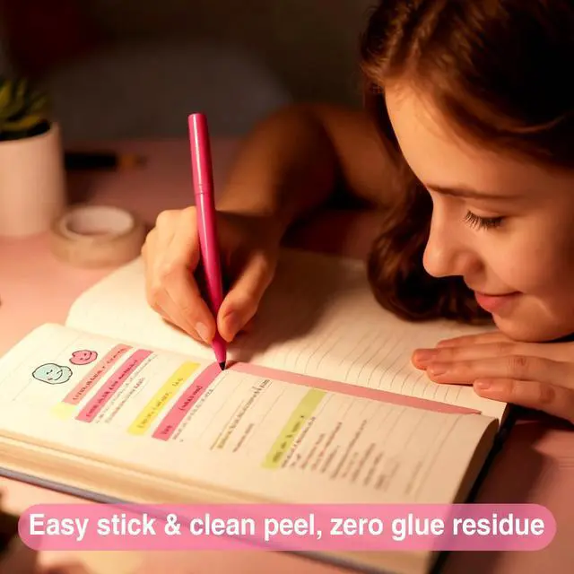 Alt view image 7 of 7 - 640 Pcs Highlighter Book Tape Long Highlighting Sticky Tabs for Annotating Books, Transparent Self-Adhesive Index Tabs, Writable & Repositionable Sticky Notes