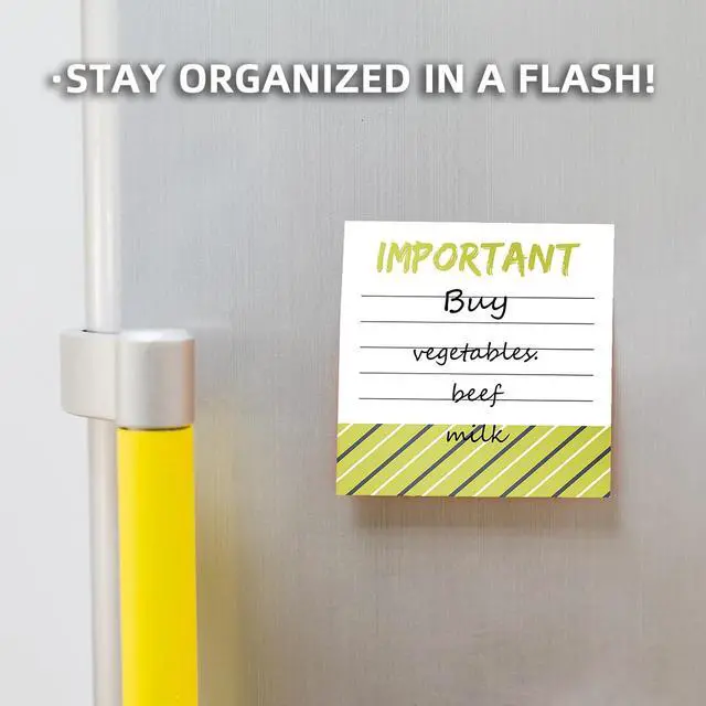 Alt view image 4 of 7 - 4-Pads/3x3 inch Sticky Notes, Memo Pads with High-Adhesive, Reusable Tearable Memo Pads for Shopping, to-Do List, Reminders, Grocery List Pads, Weekly Planning Food Organizer - Daily Sparks