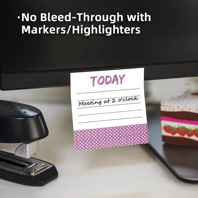Alt view image 5 of 7 - 4-Pads/3x3 inch Sticky Notes, Memo Pads with High-Adhesive, Reusable Tearable Memo Pads for Shopping, to-Do List, Reminders, Grocery List Pads, Weekly Planning Food Organizer - Daily Sparks