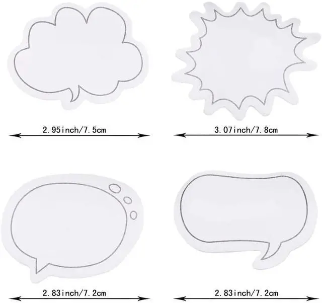 Alt view image 2 of 7 - Fun White Thought Bubble Sticky Notes Thought Cloud Sticker Notes Self-Stick Memo Pads Set for Kids Office