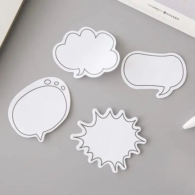 Alt view image 5 of 7 - Fun White Thought Bubble Sticky Notes Thought Cloud Sticker Notes Self-Stick Memo Pads Set for Kids Office