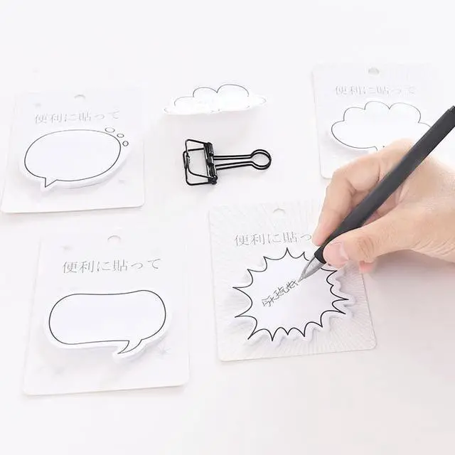 Alt view image 6 of 7 - Fun White Thought Bubble Sticky Notes Thought Cloud Sticker Notes Self-Stick Memo Pads Set for Kids Office