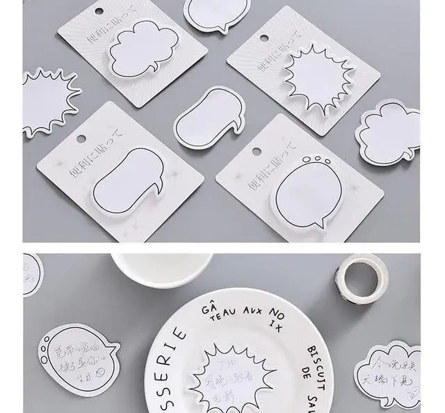 Alt view image 7 of 7 - Fun White Thought Bubble Sticky Notes Thought Cloud Sticker Notes Self-Stick Memo Pads Set for Kids Office