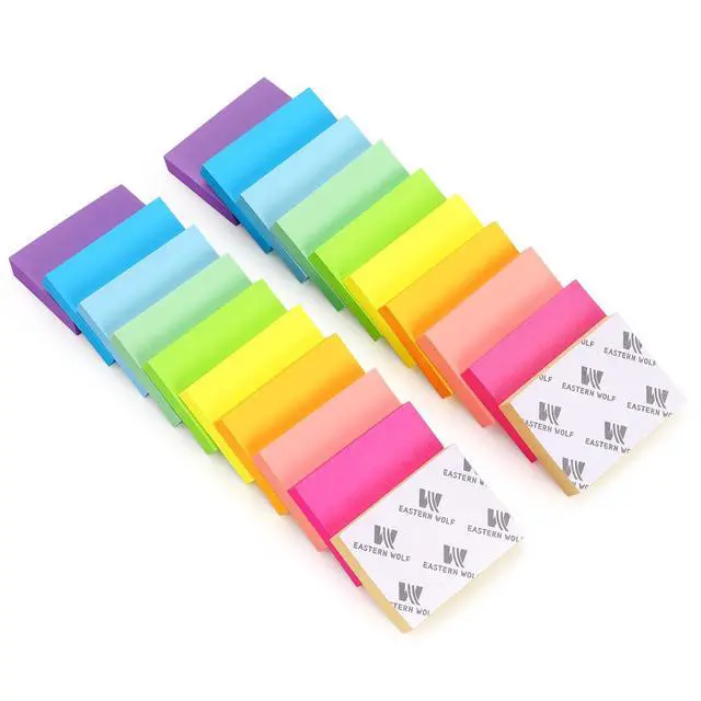 Alt view image 6 of 7 - Sticky Notes 1.5x2 Inch, Self-Adhesive 20 Pads, 10 Bright Multi Colors | 100 Sheets/Pad, Perfect for offices, schools, and home.