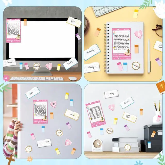 Alt view image 6 of 6 - Christian Bible Verse Sticky Notes Set - I Am a Child of God Self-Stick Note Pads Inspirational Religious Divider Tabs Bundle Writing Memo Pad Page Sunday School Office Christmas Supplies Gift