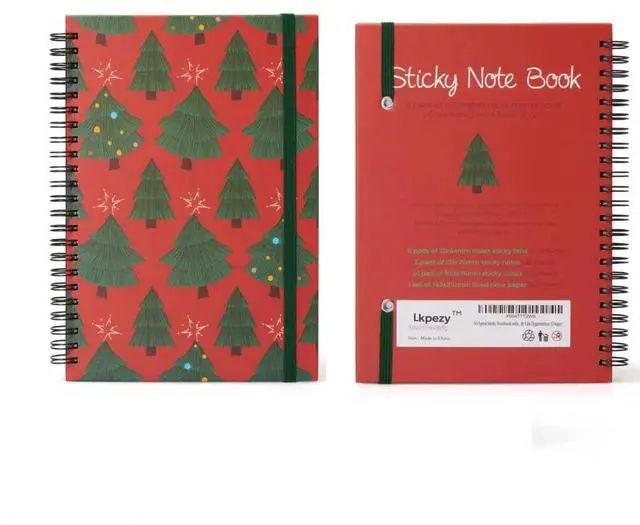 Main image of A5 Spiral Sticky Notebook,with 9 pads of decorated sticky notes and a handy notebook,Note Pads Teacher Appreciation Gift Writing Memo Pads School Office Supplies and Daily Life Organization (Ginger)
