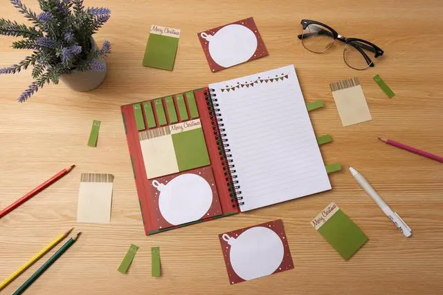 Alt view image 6 of 7 - A5 Spiral Sticky Notebook,with 9 pads of decorated sticky notes and a handy notebook,Note Pads Teacher Appreciation Gift Writing Memo Pads School Office Supplies and Daily Life Organization (Ginger)