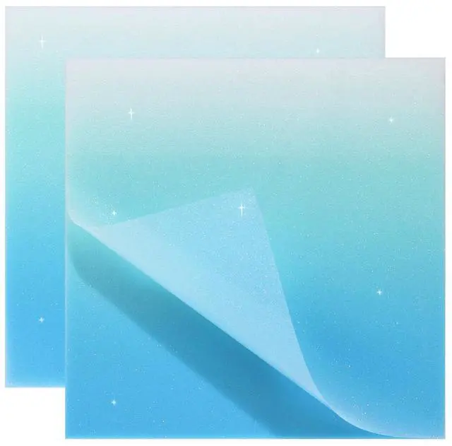 Main image of Gradient Glitter Transparent Sticky Notes for Annotating,Clear Pastel Waterproof 2.95in Index Sticker Self-Stick Book Tabs Square Soft PET Marker Memo Pad for Home Office College (2, Blue)