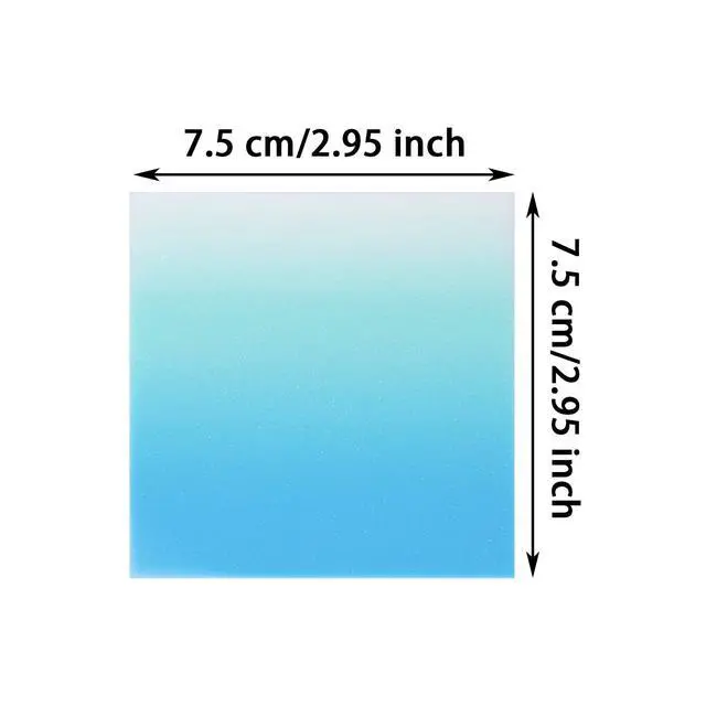 Alt view image 2 of 7 - Gradient Glitter Transparent Sticky Notes for Annotating,Clear Pastel Waterproof 2.95in Index Sticker Self-Stick Book Tabs Square Soft PET Marker Memo Pad for Home Office College (2, Blue)