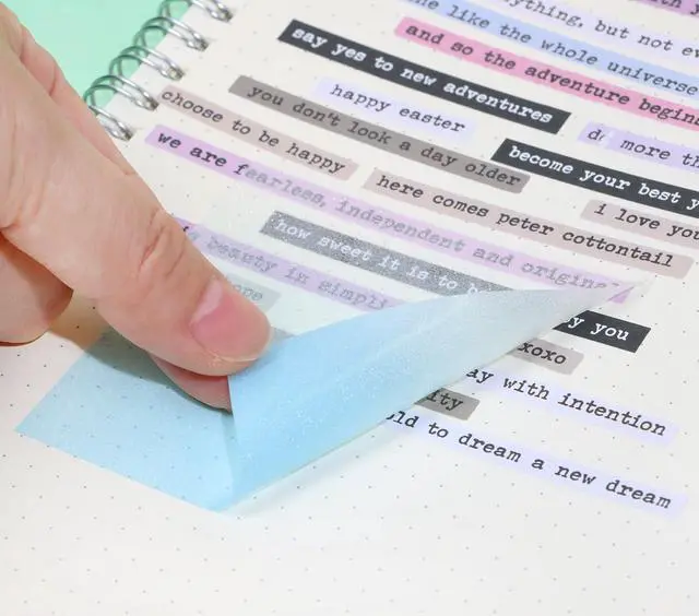 Alt view image 4 of 7 - Gradient Glitter Transparent Sticky Notes for Annotating,Clear Pastel Waterproof 2.95in Index Sticker Self-Stick Book Tabs Square Soft PET Marker Memo Pad for Home Office College (2, Blue)