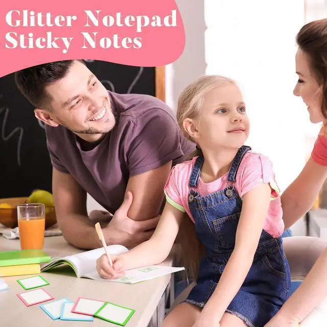 Alt view image 5 of 7 - 3PCS Sparkle Sticky Notes, Glitter Sticky Notes, Glitter Notepad, Clear Post It Note Pastel, Small to Do List, See Through Note, Office Supplies (Blue+Pink+Green)