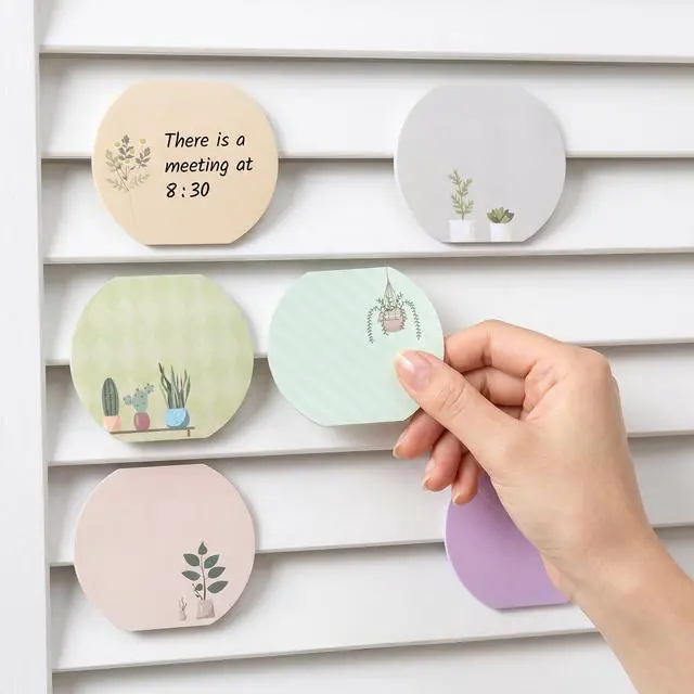 Alt view image 4 of 6 - Plant Theme Sticky Note,Cute Pretty Spring Aesthetic Kawaii Fun Sticky Note | 8 Pcs, Stylish Practical Cute Note Pads, for Office Home School Supplies, 30 Sheets Per Piece, Plant