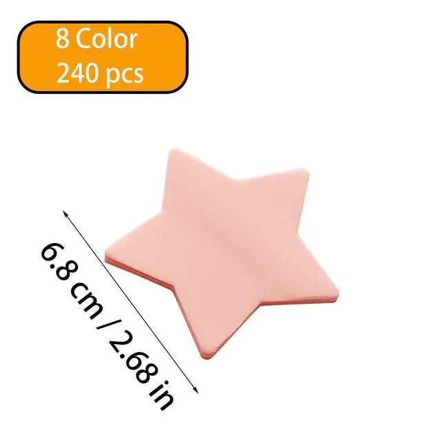 Alt view image 2 of 7 - 8 Pads 240 Sheets Star-Shaped Sticky Notes, Multiple Colors Sticky Note Pad | 2.68 Inch Self-Stick Memo Pads, Cute Design Self-Sticky Note Pads, 8 Multiple Colors Sticky Notes for Office