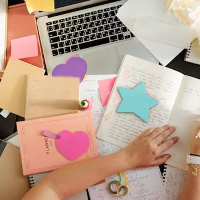 Alt view image 4 of 7 - 8 Pads 240 Sheets Star-Shaped Sticky Notes, Multiple Colors Sticky Note Pad | 2.68 Inch Self-Stick Memo Pads, Cute Design Self-Sticky Note Pads, 8 Multiple Colors Sticky Notes for Office