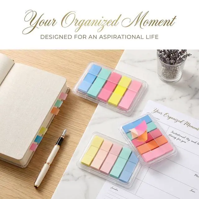 Alt view image 3 of 7 - 300Pcs Aesthetic Sticky Tabs for Annotating Books, Colorful Transparent Page Markers & Flags, Clear Index Note Stickers for Bible, Notebooks & Reading, Small Mini Pop Up Tab Set