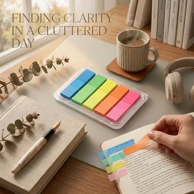 Alt view image 4 of 7 - 300Pcs Aesthetic Sticky Tabs for Annotating Books, Colorful Transparent Page Markers & Flags, Clear Index Note Stickers for Bible, Notebooks & Reading, Small Mini Pop Up Tab Set